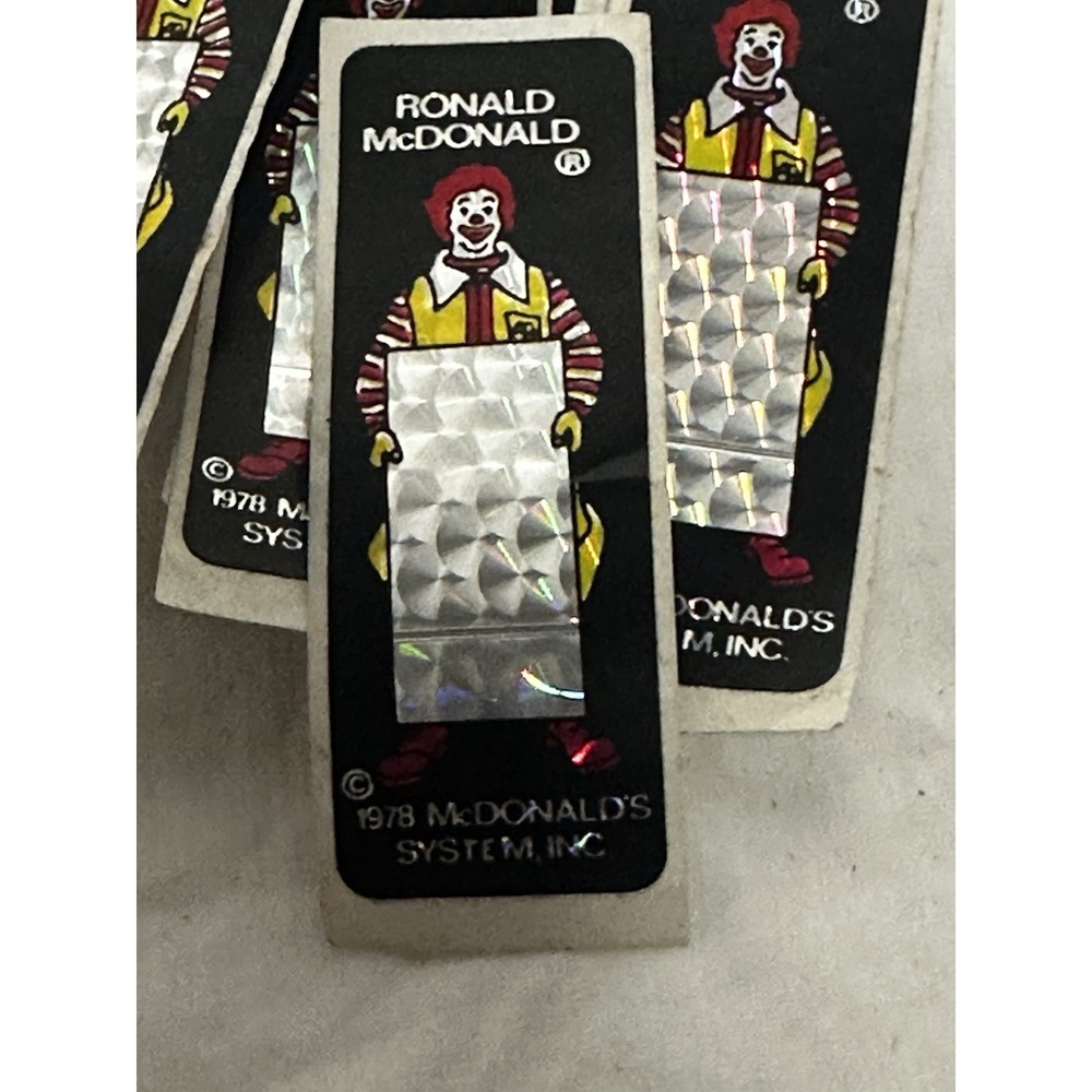 lot of 12 1978 McDonald's Ronald McDonald 3" Vintage Sticker Prism Vending